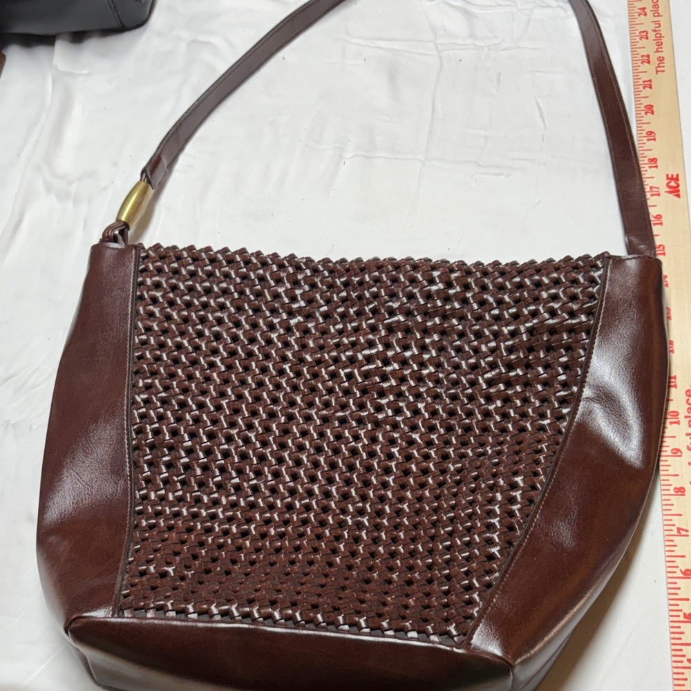 Liz Claiborne Dark Brown Woven Shoulder Bag